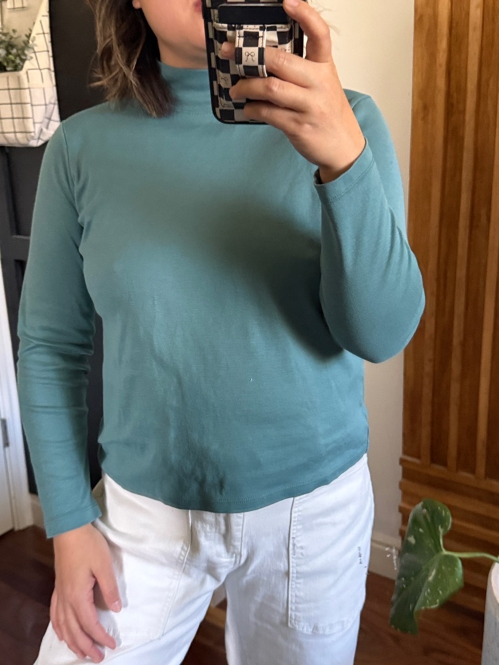 LL BEAN 100% Pima Cotton Mock Neck Long sleeve Tee. MP